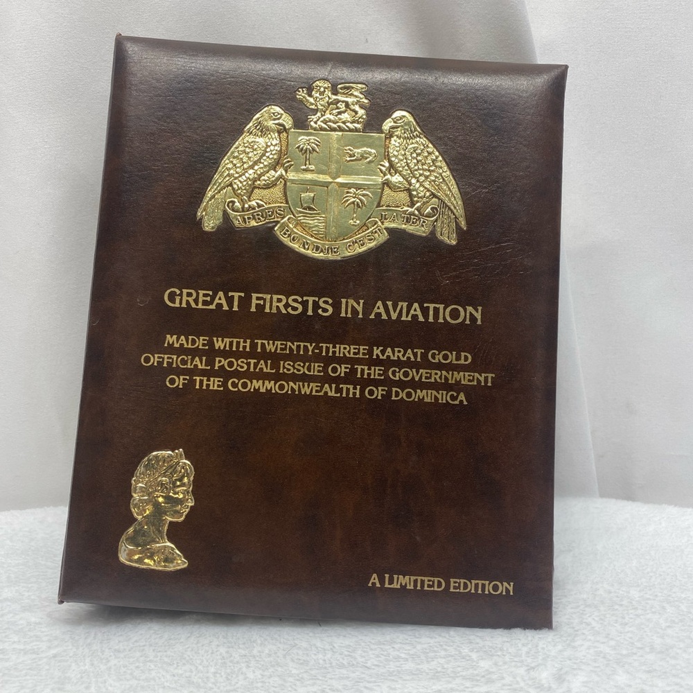 Limited Edition Great Firsts in Aviation Stamp Collection Book 23k Gold